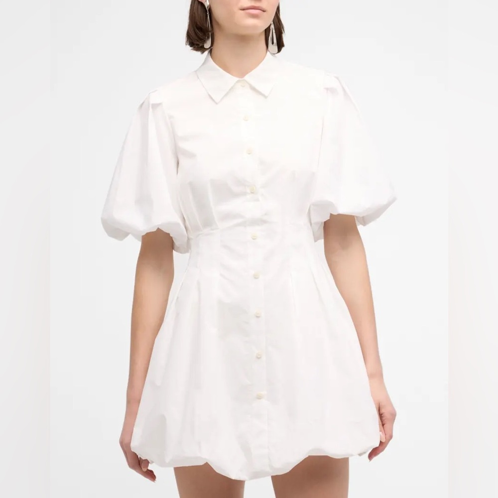Jonathan Simkhai White Puff Sleeve Dress